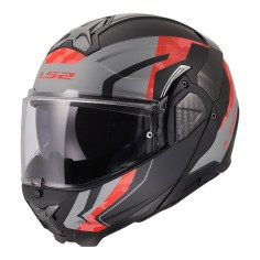 LS2 CASCO RIBALTABILE ADVANT II GLIDE BLACK GREY RED