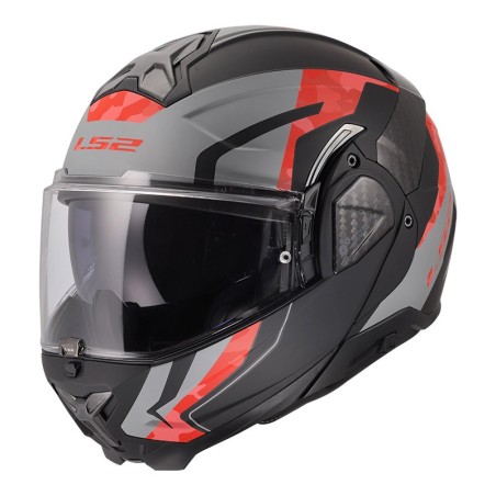 LS2 CASCO RIBALTABILE ADVANT II GLIDE BLACK GREY RED