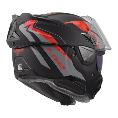 LS2 CASCO RIBALTABILE ADVANT II GLIDE BLACK GREY RED