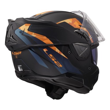 LS2 CASCO RIBALTABILE ADVANT II GLIDE BLACK BLUE GOLD MATT