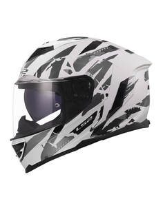 LS2 CASCO INTEGRALE STORM II KAOS BIANCO NERO