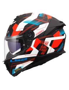 LS2 CASCO INTEGRALE STREAM II MIKA BLU ROSSO  OPACO