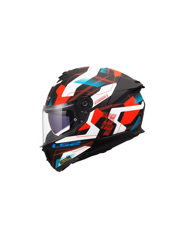 LS2 CASCO INTEGRALE STREAM II MIKA BLU ROSSO  OPACO