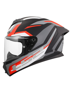 LS2 CASCO INTEGRALE HYPER ROSSO GRIGIO NERO OPACO