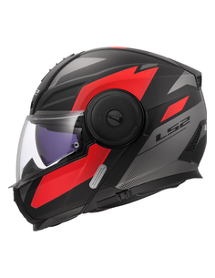 LS2 CASCO MODULARE SCOPE II DURIA NERO ROSSO OPACO