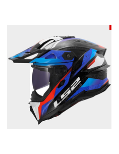 LS2 CASCO ADVENTURE EXPLORER NIVRA ROSSO BIANCO BLU