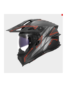 LS2 CASCO ADVENTURE EXPLORER EVO CARBON ARROW GRIGIO OPACO