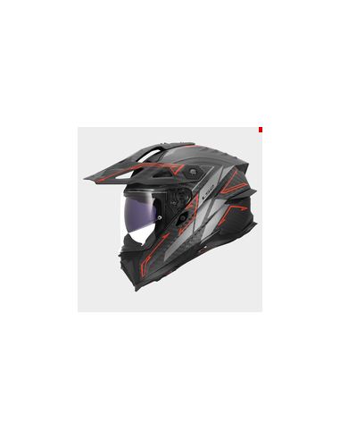 LS2 CASCO ADVENTURE EXPLORER EVO CARBON ARROW GRIGIO OPACO