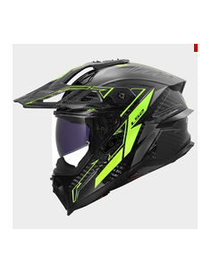LS2 CASCO ADVENTURE EXPLORER EVO CARBON ARROW GIALLO FLUO