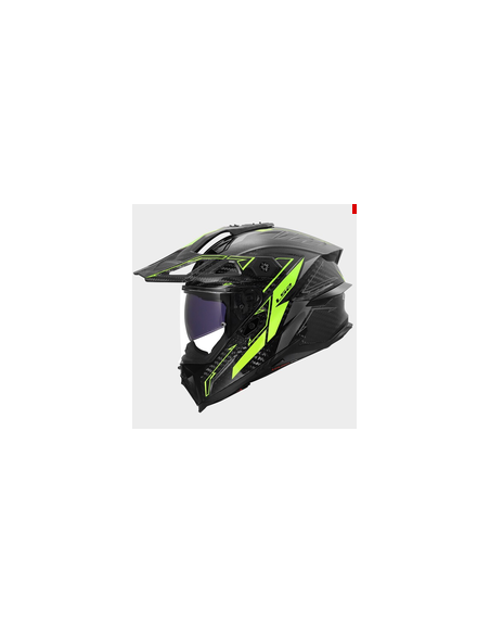 LS2 CASCO ADVENTURE EXPLORER EVO CARBON ARROW GIALLO FLUO
