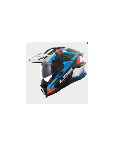 LS2 CASCO ADVENTURE EXPLORER EVO CARBON FALKUR BIANCO BLU ROSSO