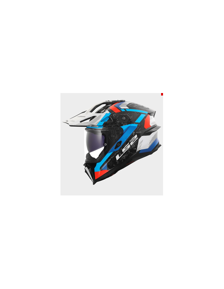 LS2 CASCO ADVENTURE EXPLORER EVO CARBON FALKUR BIANCO BLU ROSSO