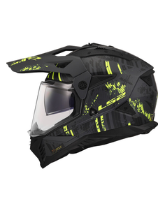 LS2 CASCO ADVENTURE  PIONEER II CRAZY GIALLO FLUO