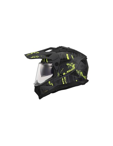 LS2 CASCO ADVENTURE  PIONEER II CRAZY GIALLO FLUO