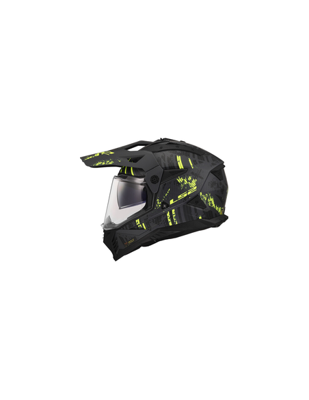 LS2 CASCO ADVENTURE  PIONEER II CRAZY GIALLO FLUO
