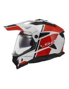 LS2 CASCO ADVENTURE  PIONEER II HILL ROSSO BIANCO