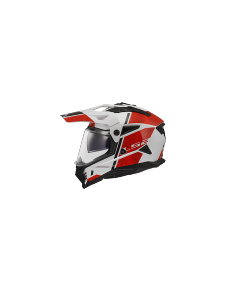 LS2 CASCO ADVENTURE  PIONEER II HILL ROSSO BIANCO