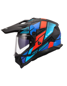 LS2 CASCO ADVENTURE  PIONEER II BLOCK NERO BLU ROSSO
