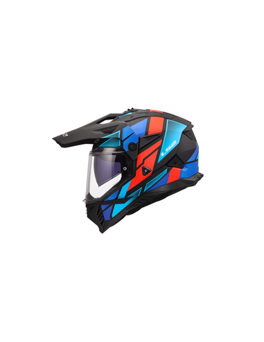 LS2 CASCO ADVENTURE  PIONEER II BLOCK NERO BLU ROSSO
