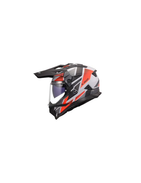 LS2 CASCO ADVENTURE  PIONEER II BLOCK GRIGIO ROSSO OPACO