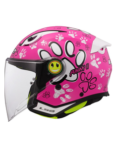 LS2 CASCO JET BAMBINO FUNNY II PAWS ROSA