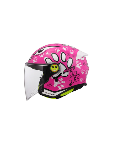 LS2 CASCO JET BAMBINO FUNNY II PAWS ROSA