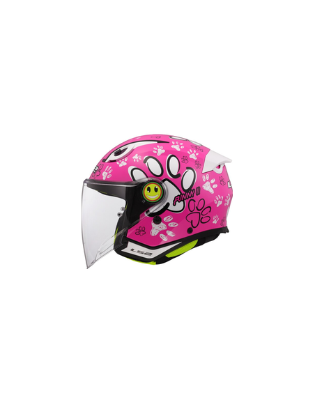 LS2 CASCO JET BAMBINO FUNNY II PAWS ROSA