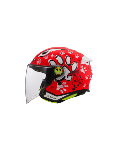 LS2 CASCO JET BAMBINO FUNNY II PAWS ROSSO