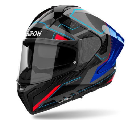 AIROH CASCO INTEGRALE MATRYX ROCKET ROSSO BLU