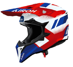 AIROH CASCO OFFROAD WRAAAP VISION ROSSO / BLU LUCIDO