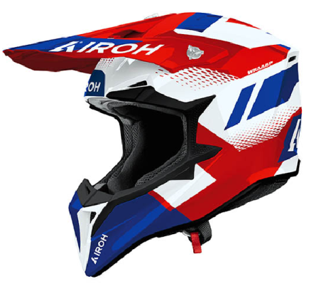 AIROH CASCO OFFROAD WRAAAP VISION ROSSO / BLU LUCIDO