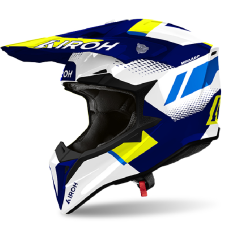 AIROH CASCO OFFROAD WRAAAP VISION GIALLO / BLU LUCIDO