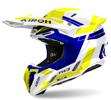 AIROH CASCO OFFROAD TWIST 3 BLU / GIALLO LUCIDO