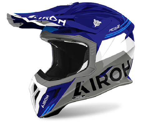 AIROH CASCO OFFROAD AVIATOR ACE 2 FURY BLU LUCIDO