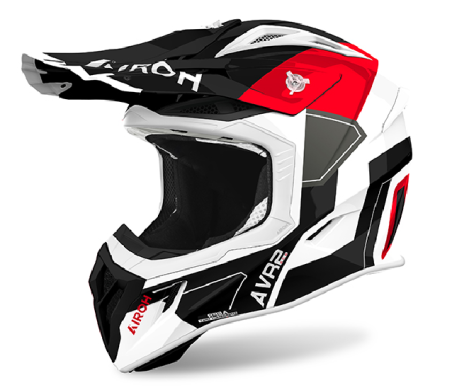 AIROH CASCO OFFROAD AVIATOR ACE 2 SHIELD ROSSO LUCIDO