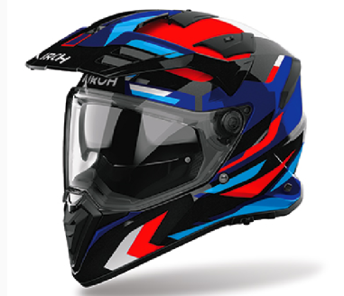 AIROH CASCO INTEGRALE BANDIT BLU ROSSO