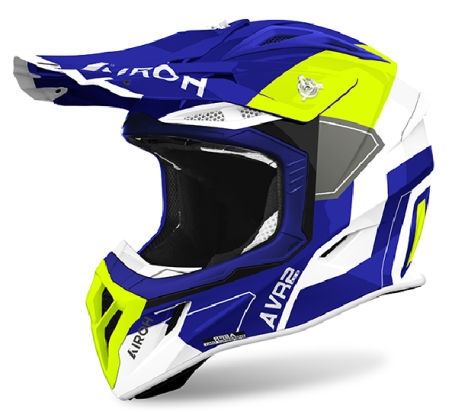 AIROH CASCO OFFROAD AVIATOR ACE 2 SHIELD BLU / GIALLO