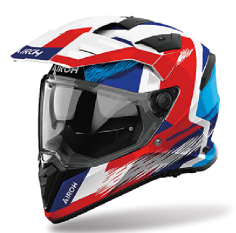 AIROH CASCO INTEGRALE BANDIT AIRSPEED ROSSO BLU