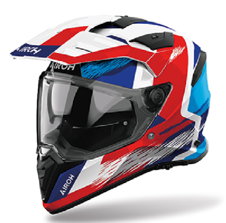 AIROH CASCO INTEGRALE BANDIT AIRSPEED ROSSO BLU