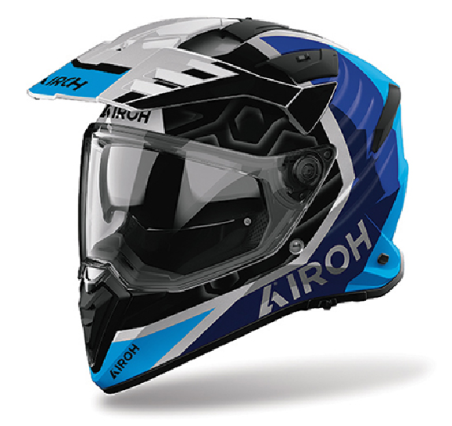 AIROH CASCO INTEGRALE BANDIT CUBE BLU