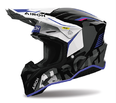 AIROH CASCO INTEGRALE AVIATOR FACTORY BLAME NERO LUCIDO