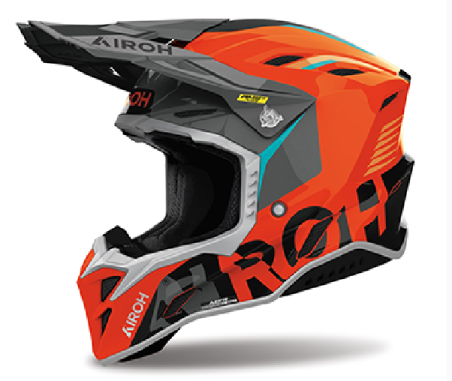 AIROH CASCO INTEGRALE AVIATOR FACTORY BLAME ARANCIONE