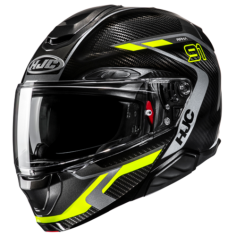 HJC CASCO MODULARE IN FIBRA RPHA 91 CARBON LAGOS GIALLO FLUO MC3H