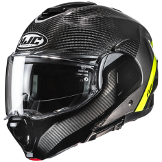 HJC CASCO MODULARE F100 CARBON STAN GIALLO FLUO MC3H